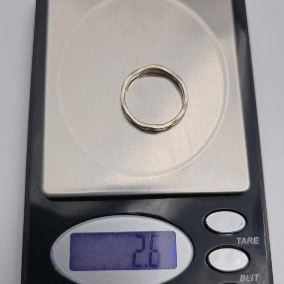 Size 9.5 Sterling Silver Diamond Pattern Rustic Unisex Ring A2553 - Picture 7 of 7